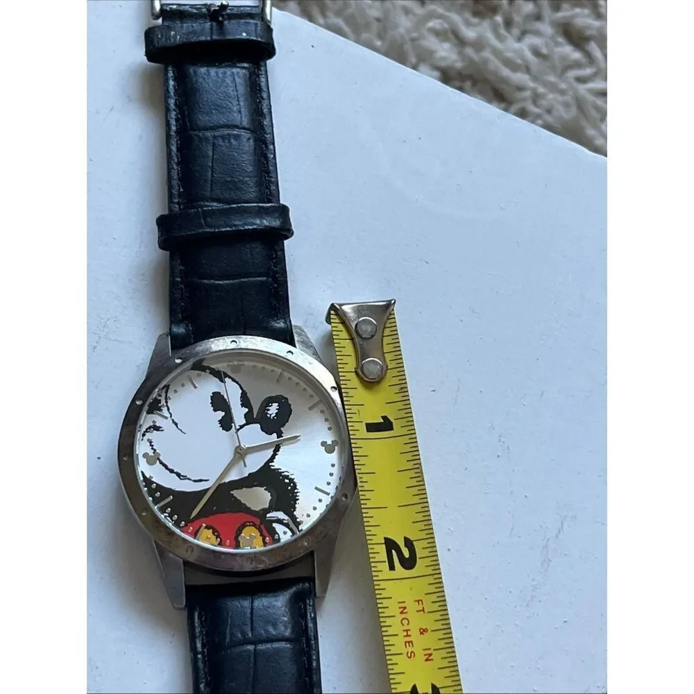 Limited Release Mickey Disneyland Resort Watch St Steel Back Black Leather Band